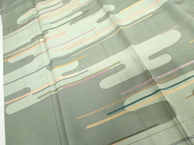 平和屋着物●京縫　月聖子　訪問着　刺繍　エ霞文　正絹　逸品　AABI2606cs