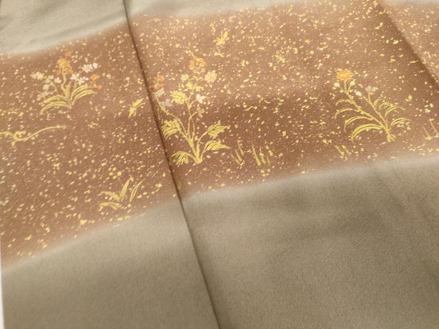 平和屋着物●訪問着　駒刺繍　枝花文　暈し染め　金彩　ますいわ屋扱い　正絹　逸品　AABI2608cs
