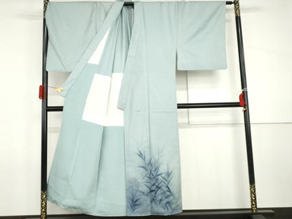 平和屋着物●男性　本場大島紬　染大島　訪問着　背抜き仕立て　作家物　蘭　枝葉文　キングサイズ　正絹　逸品　AABI2624cs