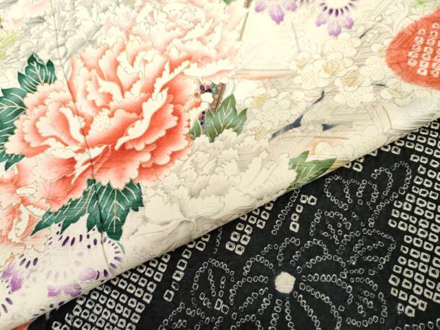 平和屋着物●豪華振袖　絞り　花楽器文　金彩　伊勢丹扱い　正絹　逸品　AABI2635cs
