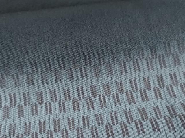平和屋着物●訪問着　矢羽根文　暈し染め　黒地　京都きもの友禅扱い　正絹　逸品　未使用　AABI2636cs