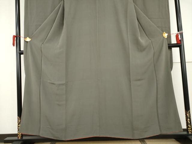 平和屋着物●豪華振袖　色無地　黒橡色　正絹　逸品　AABI2637cs