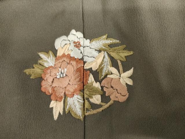 平和屋着物●豪華振袖　色無地　黒橡色　正絹　逸品　AABI2637cs