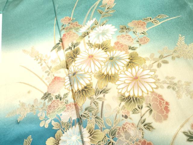 平和屋着物●訪問着　流水枝花文　暈し染め　金彩　正絹　逸品　AABI2640cs