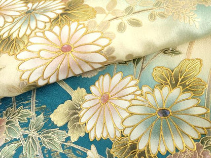平和屋着物●訪問着　流水枝花文　暈し染め　金彩　正絹　逸品　AABI2640cs