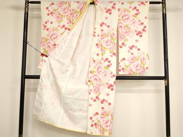 平和屋着物[]七五三 女の子 ７歳 祝着 四つ身 pom ponette 舞花文 犬 洗える着物 未使用 AABI2651ja