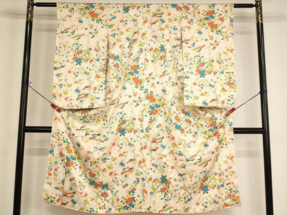 平和屋着物[]七五三 女の子 ７歳 祝着 四つ身 草花文 逸品 AABI2653ja