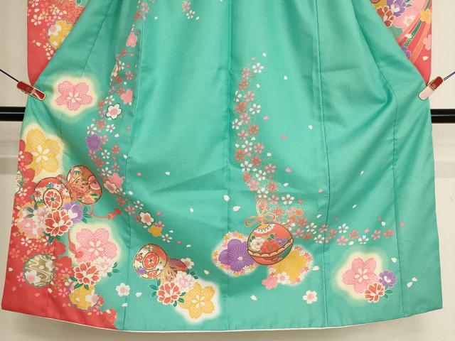 平和屋着物[]七五三　女の子　７歳　祝着　四つ身　花鼓文　暈し染め　金彩　AABI2676ja