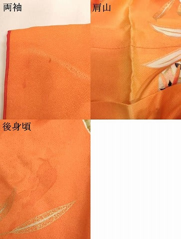 平和屋着物[]七五三　女の子　７歳　祝着　四つ身　扇面花車文　金彩　AABI2688ja