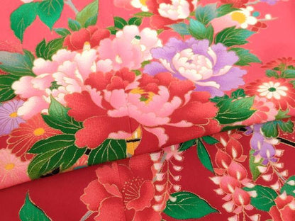平和屋着物[]七五三　女の子　７歳　祝着　四つ身　花車文　暈し染め　金彩　AABI2695ja