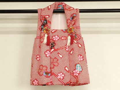 平和屋着物[]七五三　女の子　３歳　祝着　三つ身　被布セット　桜手毬文　金彩　AABI2701ja