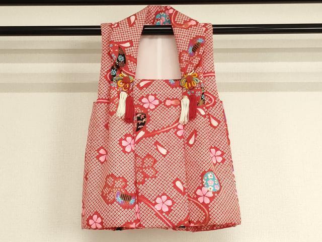 平和屋着物[]七五三　女の子　３歳　祝着　三つ身　被布セット　桜手毬文　金彩　AABI2701ja