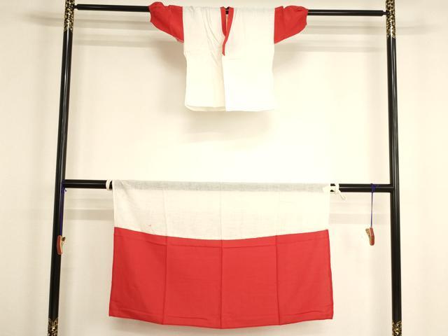 平和屋着物[]七五三　女の子　３歳　祝着　一つ身　長襦袢（無双仕立て・二部式）セット　飛鶴吉祥花文　金銀彩　逸品　AABI2721ja