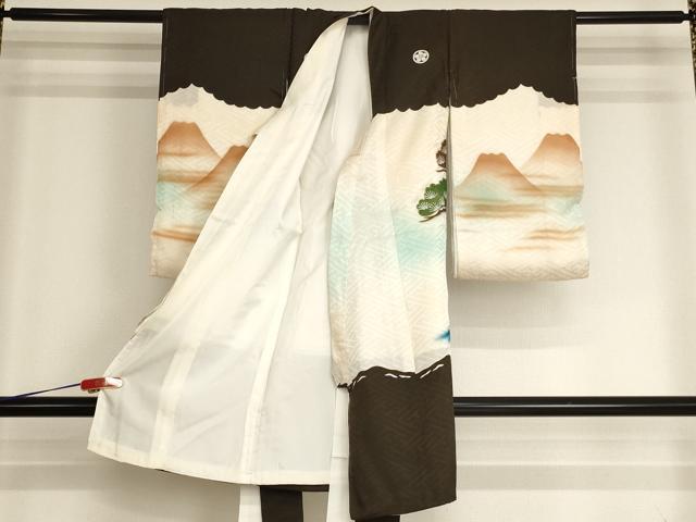 平和屋着物[]お宮参り　男の子　祝着　産着　初着　のしめ　刺繍　宝船文　暈し染め　金糸　金彩　逸品　AABI2722ja