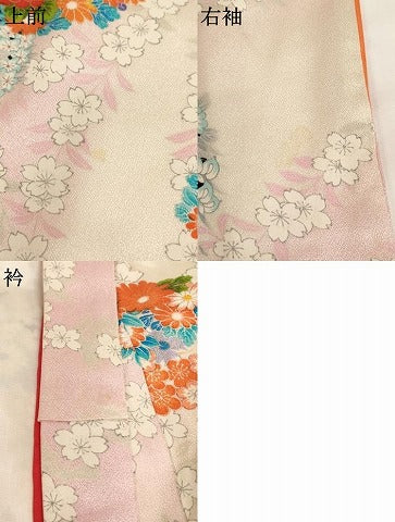 平和屋着物[]七五三　女の子　5歳　祝着　オンワード　花丸文　暈し染め　金彩　逸品　AABI2726ja