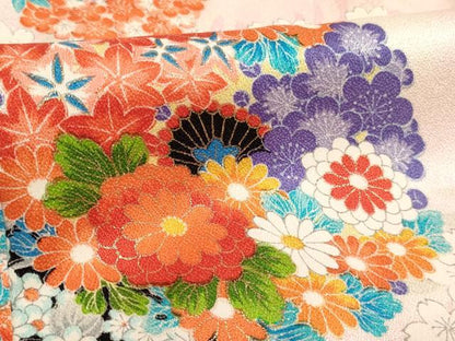 平和屋着物[]七五三　女の子　5歳　祝着　オンワード　花丸文　暈し染め　金彩　逸品　AABI2726ja