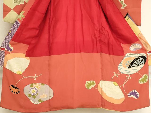 平和屋着物[]アンティーク　大正ロマン　お宮参り　女の子　祝着　産着　初着　のしめ　駒刺繍　童子　貝合せ花文　逸品　AABI2729ja