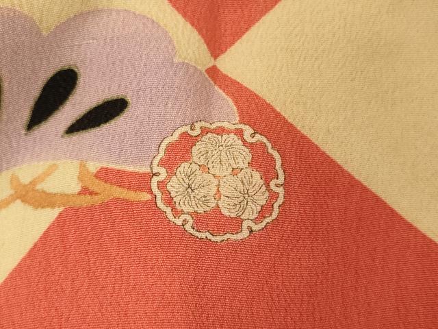 平和屋着物[]アンティーク　大正ロマン　お宮参り　女の子　祝着　産着　初着　のしめ　駒刺繍　童子　貝合せ花文　逸品　AABI2729ja