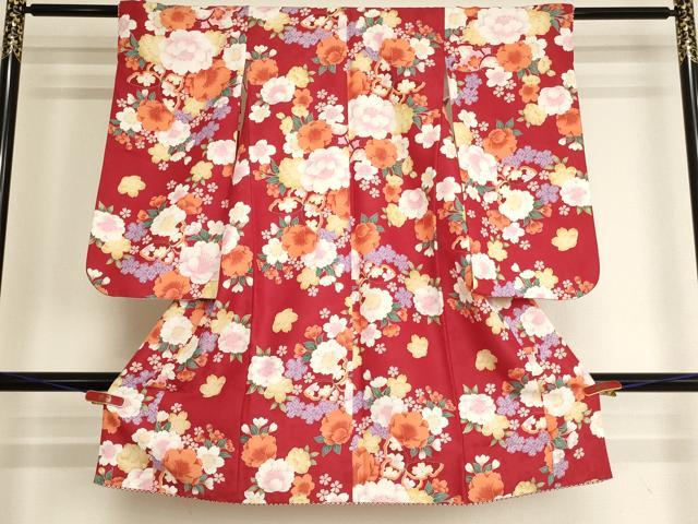 平和屋着物[]七五三　女の子　３歳　祝着　三つ身　花蝶文　AABI2752ja