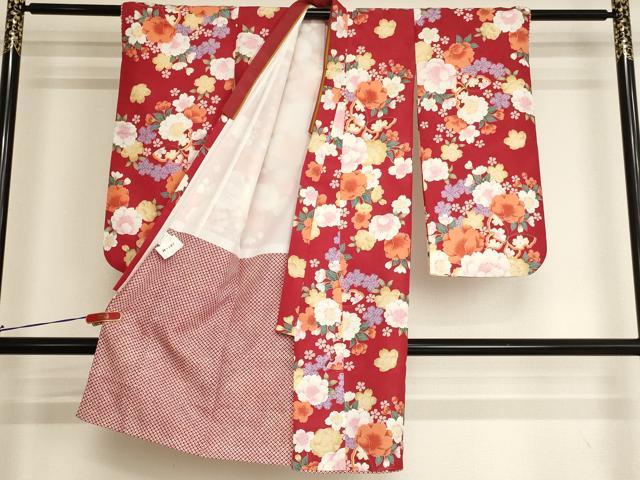 平和屋着物[]七五三　女の子　３歳　祝着　三つ身　花蝶文　AABI2752ja