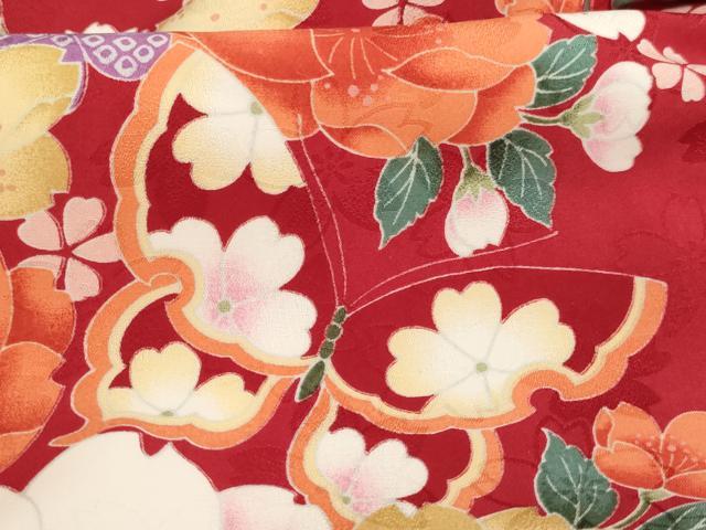 平和屋着物[]七五三　女の子　３歳　祝着　三つ身　花蝶文　AABI2752ja