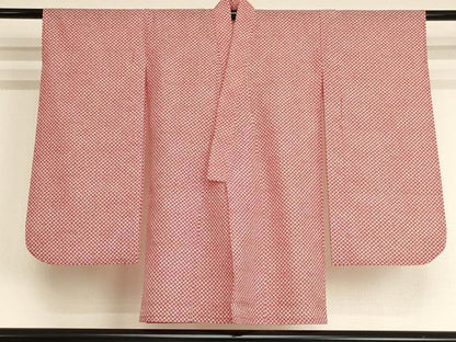 平和屋着物[]七五三　女の子　３歳　祝着　三つ身　長襦袢（単衣）セット　鈴　桜　金彩　未使用　AABI2753ja