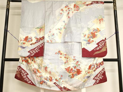 平和屋着物[]七五三 女の子 5歳 祝着 鴛鴦花文 暈し染め 金彩 逸品 AABI2756ja