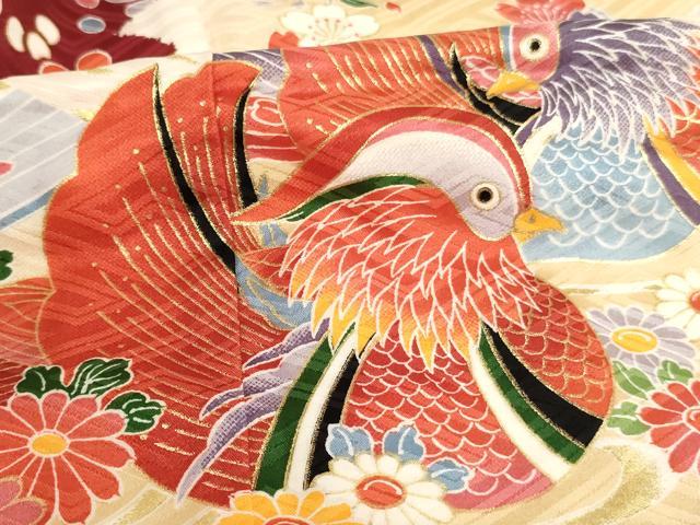 平和屋着物[]七五三　女の子　5歳　祝着　鴛鴦花文　暈し染め　金彩　逸品　AABI2756ja