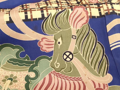 平和屋着物[]お宮参り　男の子　祝着　産着　初着　のしめ　騎馬文　逸品　AABI2770ja