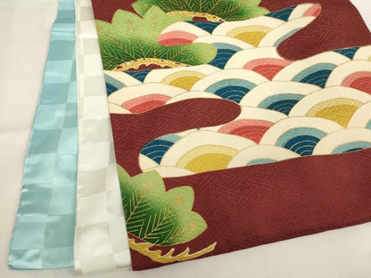 平和屋着物[]お宮参り　男の子　祝着　産着　初着　のしめ　駒刺繍　鷹　松　金糸　金彩　逸品　AABI2773ja