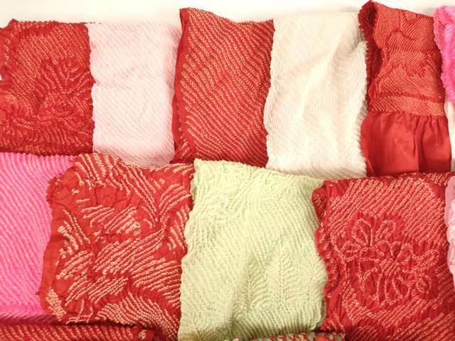 平和屋着物[]七五三　女の子　和装小物　帯揚げ25枚セット　総絞り　中抜き絞り　正絹　逸品　AABI2783ja