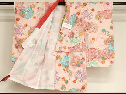 平和屋本店[]七五三　女の子　３歳　祝着　三つ身　長襦袢（単衣）・被布・小物セット　CouCou Memoire　金彩　箱付き　未使用　AABI2816ja