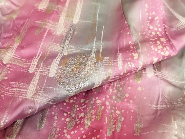 平和屋着物[]七五三　女の子　５歳　祝着　刺繍　抽象文　暈し染め　銀糸　金銀彩　逸品　AABI2821ja