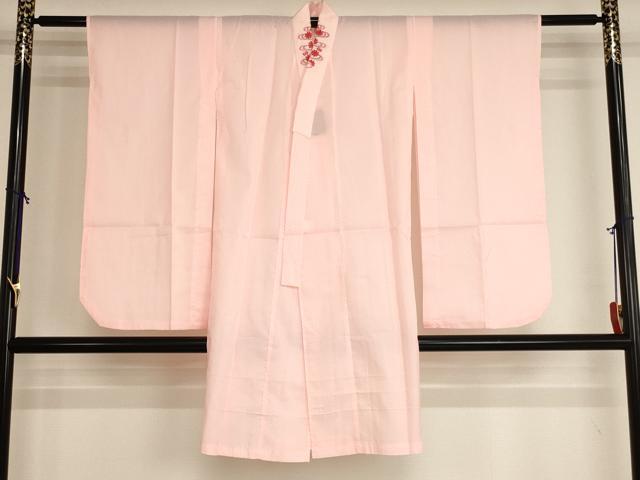 平和屋着物[]七五三　女の子　７歳　祝着　四つ身　長襦袢（単衣・半衿刺繍）セット　花蝶文　暈し染め　金彩　逸品　AABI2829ja