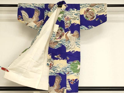 平和屋着物[]七五三　男の子　３歳　祝着　一つ身　鷹　立波吉祥文　逸品　AABI2830ja