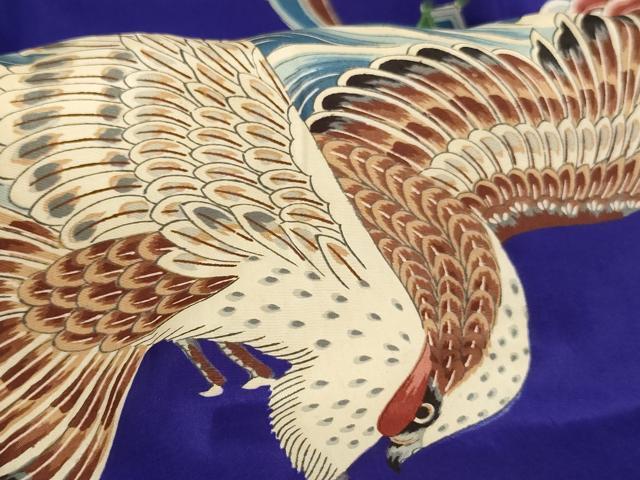 平和屋着物[]七五三　男の子　３歳　祝着　一つ身　鷹　立波吉祥文　逸品　AABI2830ja