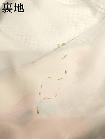 平和屋着物[]七五三　女の子　７歳　祝着　四つ身　檜扇花文　薔薇　暈し染め　金彩　洗える着物　AABI2831ja