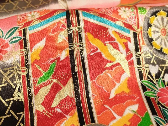 平和屋着物[]七五三　女の子　７歳　祝着　四つ身　山車　暈し染め　金彩　AABI2833ja