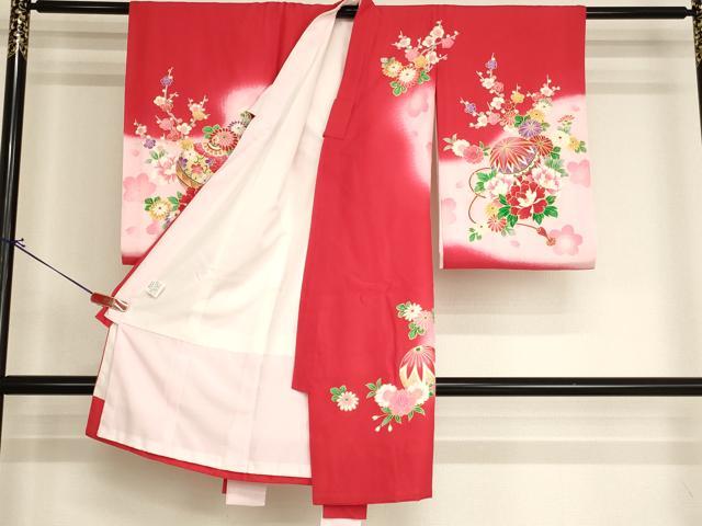 平和屋着物[]お宮参り　女の子　祝着　産着　初着　のしめ　刺繍　御所車花文　金糸　金彩　逸品　AABI2847ja