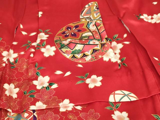 平和屋着物[]七五三 女の子 ３歳 祝着 一つ身 長襦袢（袷・半衿刺繍）セット 桜手毬文 金銀彩 逸品 AABI2851ja