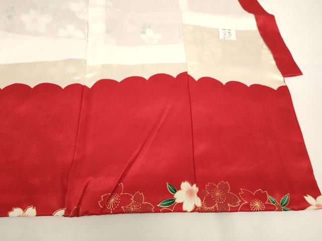 平和屋着物[]七五三 女の子 ３歳 祝着 一つ身 長襦袢（袷・半衿刺繍）セット 桜手毬文 金銀彩 逸品 AABI2851ja