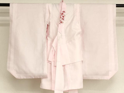 平和屋着物[]七五三 女の子 ３歳 祝着 一つ身 長襦袢（袷・半衿刺繍）セット 桜手毬文 金銀彩 逸品 AABI2851ja