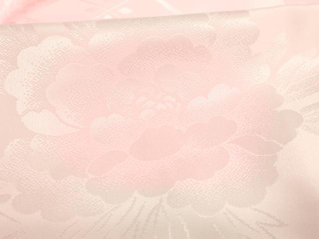 平和屋着物[]子供 女の子 長襦袢 単衣 菊 牡丹地紋 暈し染め 半衿刺繍 洗える着物 未使用 AABI2864ja