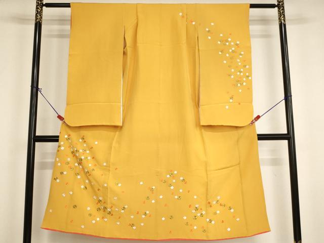 平和屋着物[]七五三　女の子　７歳　祝着　四つ身　総刺繍　舞桜文　金糸　逸品　AABI2869ja