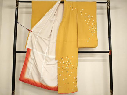 平和屋着物[]七五三　女の子　７歳　祝着　四つ身　総刺繍　舞桜文　金糸　逸品　AABI2869ja