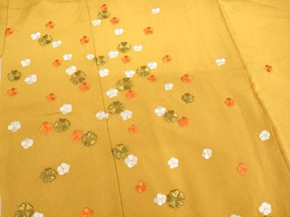 平和屋着物[]七五三　女の子　７歳　祝着　四つ身　総刺繍　舞桜文　金糸　逸品　AABI2869ja