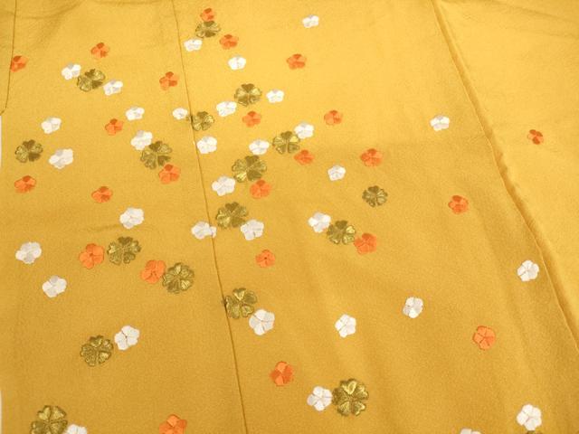 平和屋着物[]七五三　女の子　７歳　祝着　四つ身　総刺繍　舞桜文　金糸　逸品　AABI2869ja