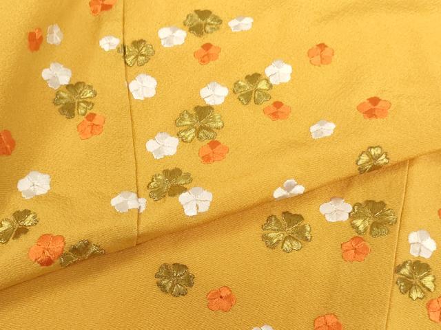 平和屋着物[]七五三　女の子　７歳　祝着　四つ身　総刺繍　舞桜文　金糸　逸品　AABI2869ja