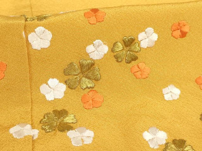 平和屋着物[]七五三　女の子　７歳　祝着　四つ身　総刺繍　舞桜文　金糸　逸品　AABI2869ja