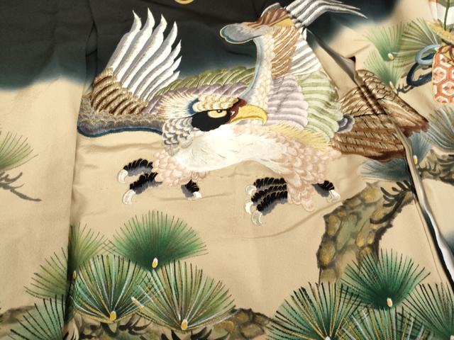 平和屋着物[]七五三 男の子 ３歳 祝着 一つ身 刺繍 鷹 松 金糸 金彩 逸品 AABI2871ja